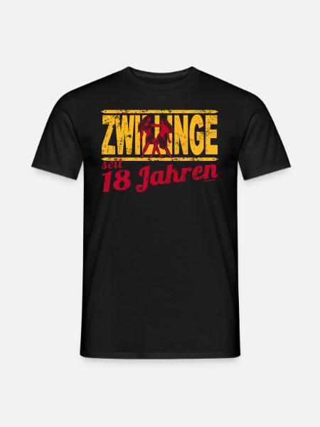 Geburtstag 18 Zwillinge - Männer T-Shirt - Schwarz