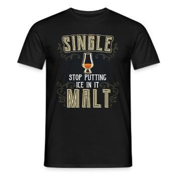 single peinture whisky - T-shirt homme - noir - Devant - AI Model Male 178 light (178cm)