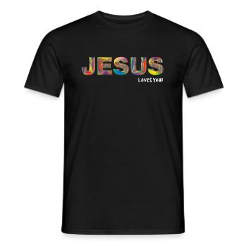 Jesus liebt dich - Männer T-Shirt - Schwarz - Vorne - AI Model Male 178 light (178cm)