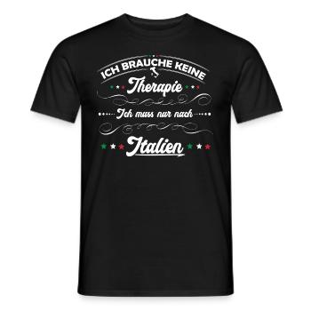Italien, Urlaub,Therapie - Männer T-Shirt - Schwarz - Vorne - AI Model Male 178 light (178cm)