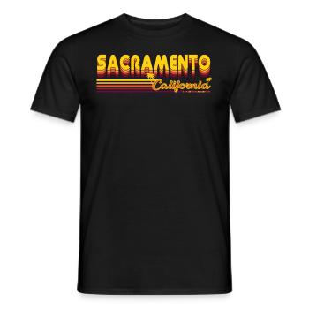 Sacramento California Retro et Vintage Design - T-shirt homme - noir - Devant - AI Model Male 178 light (178cm)