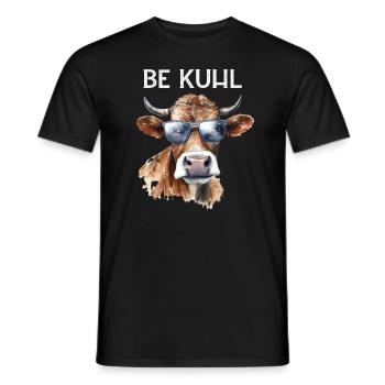 Lustige Kuh Gesicht mit der Brille be Kuhl - Männer T-Shirt - Schwarz - Vorne - AI Model Male 178 light (178cm)