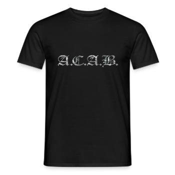 ACAB digital camouflage - Men's T-Shirt - black - Front - AI Model Male 178 light (178cm)