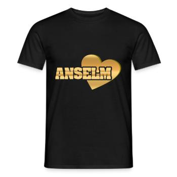 Liebe Love Gold Anselm - Men's T-Shirt - black - Front - AI Model Male 178 light (178cm)