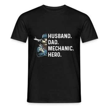Aviation design for your aircraft mechanic - Men's T-Shirt - black - Front - AI Model Male 178 light (178cm)