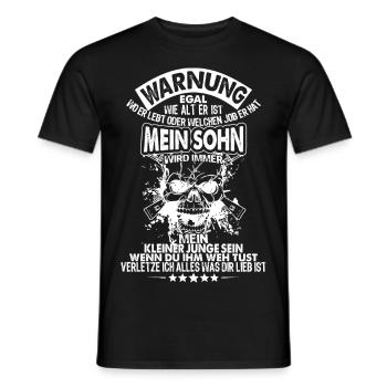 Warnung für meinen Sohn verletze ich alles... - Männer T-Shirt - Schwarz - Vorne - AI Model Male 178 light (178cm)