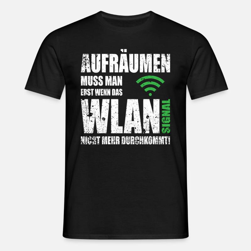 Computerfreak WLAN Spruch - Männer T-Shirt - Schwarz