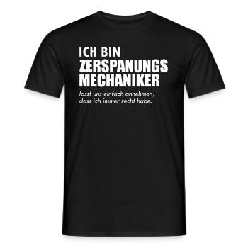 Zerspaner Zerspanungsmechaniker Geschenk - Männer T-Shirt - Schwarz - Vorne - AI Model Male 178 light (178cm)