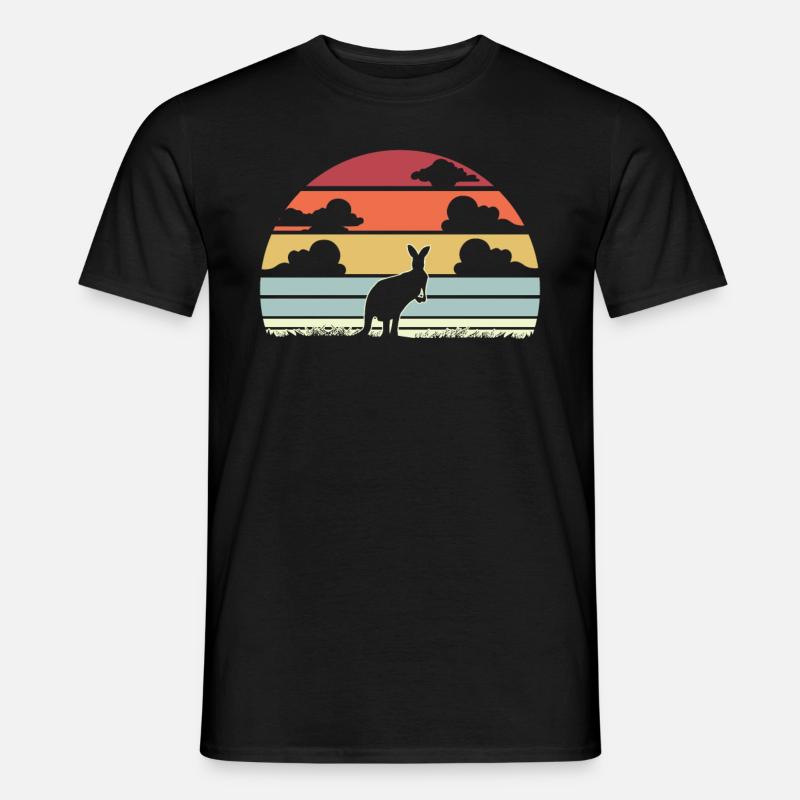 Känguru retro Geschenk - Männer T-Shirt - Schwarz