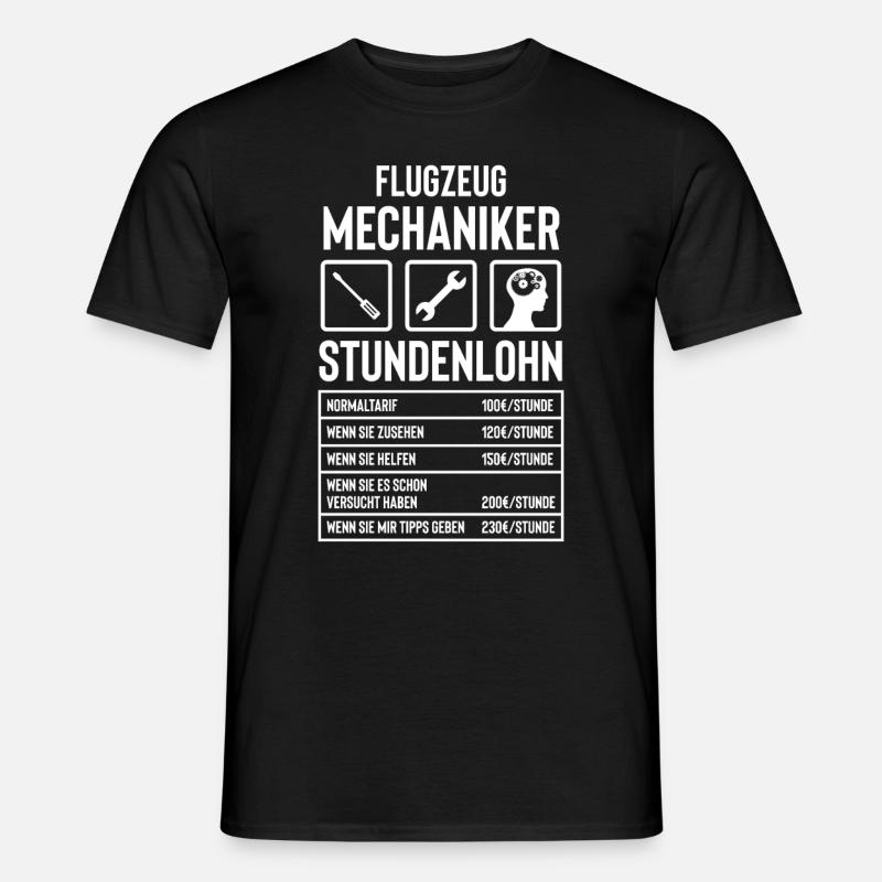 Flugzeugmechaniker Geschenkidee - Männer T-Shirt - Schwarz