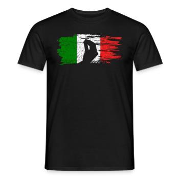 Italian hand gesture Capisci Italy flag - Men's T-Shirt - black - Front - AI Model Male 178 light (178cm)