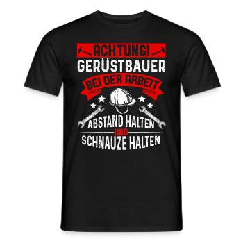 Gerüstbauer Gerüstbau Bauarbeit - Männer T-Shirt - Schwarz - Vorne - AI Model Male 178 light (178cm)
