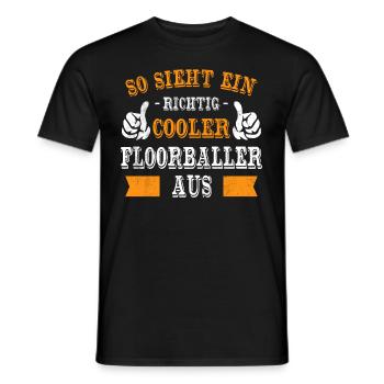 Unihockey Floorball - Männer T-Shirt - Schwarz - Vorne - AI Model Male 178 light (178cm)
