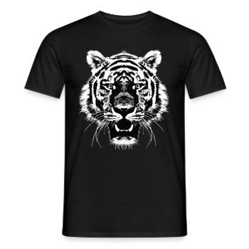 Tiger Kopf - Motiv Raubkatze - Männer T-Shirt - Schwarz - Vorne - AI Model Male 178 light (178cm)