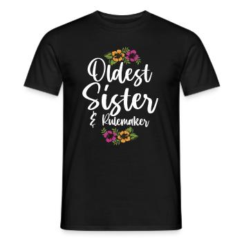 Älteste Schwester & Rulemaker Design für die - Männer T-Shirt - Schwarz - Vorne - AI Model Male 178 light (178cm)