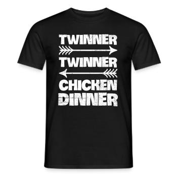 Twinner Twinner Huhn Abendessen Zitat für eine - Männer T-Shirt - Schwarz - Vorne - AI Model Male 178 light (178cm)
