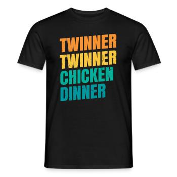 Twinner Twinner Huhn Abendessen Design für eine - Männer T-Shirt - Schwarz - Vorne - AI Model Male 178 light (178cm)