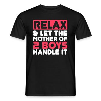 Mutter von 2 Jungen Design für eine Mutter von 2 - Männer T-Shirt - Schwarz - Vorne - AI Model Male 178 light (178cm)