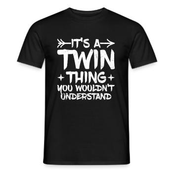 Zwillingsgeschwister Design für einen identischen - Männer T-Shirt - Schwarz - Vorne - AI Model Male 178 light (178cm)