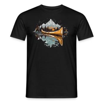 Canoë Canoë Montagnes de la nature canadienne Canoéistes - T-shirt homme - noir - Devant - AI Model Male 178 light (178cm)