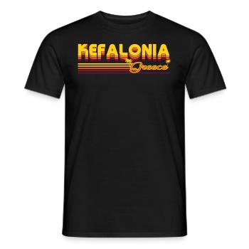 Céphalonie : design rétro estival - T-shirt homme - noir - Devant - AI Model Male 178 light (178cm)