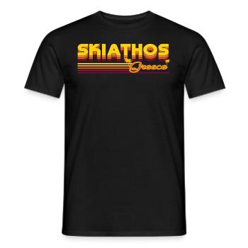 Skiathos: Design rétro estival - T-shirt homme - noir - Devant - AI Model Male 178 light (178cm)