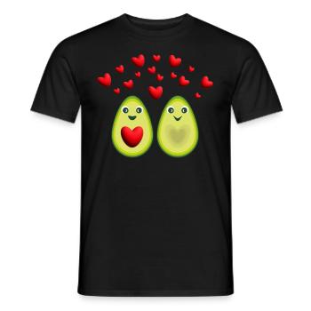 Avocado Liebe mit sehr vielen Herzen. - Männer T-Shirt - Schwarz - Vorne - AI Model Male 178 light (178cm)