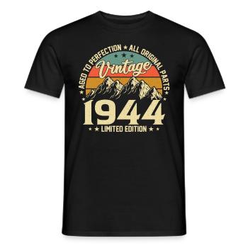 Zur Perfektion gereift 1944 Jahrgang zum 80-jährigen Jubiläum - Männer T-Shirt - Schwarz - Vorne - AI Model Male 178 light (178cm)