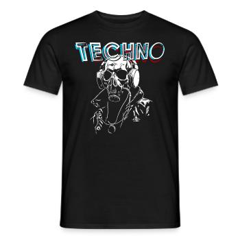 TECHNO - Men's T-Shirt - black - Front - AI Model Male 178 light (178cm)