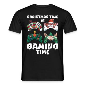 Christmas Time is Gaming Time - Männer T-Shirt - Schwarz - Vorne - AI Model Male 178 light (178cm)