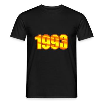 Année 1993 - T-shirt homme - noir - Devant - AI Model Male 178 light (178cm)