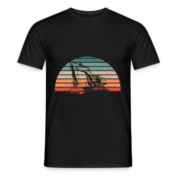 Retro Bagger Baggerführer Vintage Baggerfahrer - Männer T-Shirt - Schwarz - Vorne - AI Model Male 178 light (178cm)