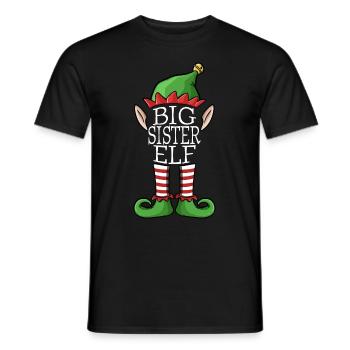 Big Sister Elf Xmas Christmas Family Costume - Men's T-Shirt - black - Front - AI Model Male 178 light (178cm)