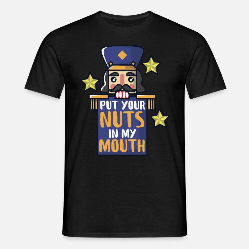 Nutcracker cracks nuts - Men's T-Shirt - black