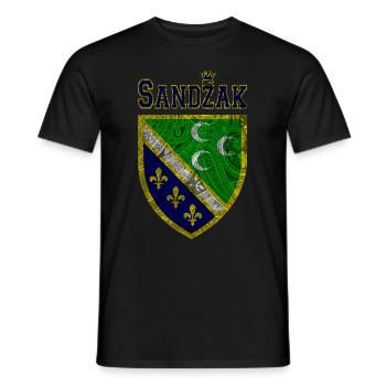 sandzak Banner sandzaklija - Men's T-Shirt - black - Front - AI Model Male 178 light (178cm)
