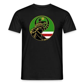 Chechnya Rebal Chechen Fighter - Men's T-Shirt - black - Front - AI Model Male 178 light (178cm)