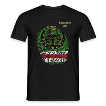 Chechnya DNA. Chechen Flag. Chechnyan Roots - Männer T-Shirt - Schwarz - Vorne - AI Model Male 178 light (178cm)