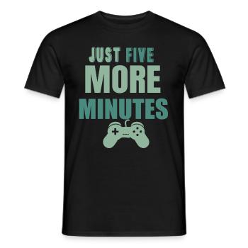 Just five more minutes - Men's T-Shirt - black - Front - AI Model Male 178 light (178cm)
