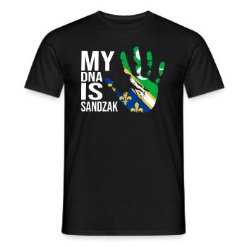 Sandzak, My DNA Is Sandzak, Sandzak Flag - T-shirt homme - noir - Devant - AI Model Male 178 light (178cm)