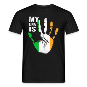 My DNA Is Irish, Irish Hand, Ireland Flag, Irish - Männer T-Shirt - Schwarz - Vorne - AI Model Male 178 light (178cm)