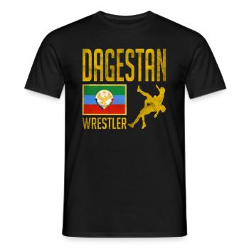 Lutteur du Daghestan, combattant du Daghestan, Daghestan - T-shirt homme - noir - Devant - AI Model Male 178 light (178cm)