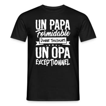 un Papa Formidable donne un Opa Exceptionnel - T-shirt homme - noir - Devant - AI Model Male 178 light (178cm)
