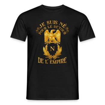 le retour de l'empire de france Napoléon Bonaparte - T-shirt homme - noir - Devant - AI Model Male 178 light (178cm)