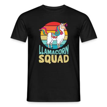 Lamacorn Squad - cool Lama Party Design - Men's T-Shirt - black - Front - AI Model Male 178 light (178cm)