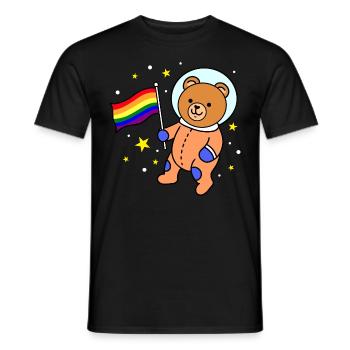 Gay Bear In Space Gay Pride Geschenk - Männer T-Shirt - Schwarz - Vorne - AI Model Male 178 light (178cm)