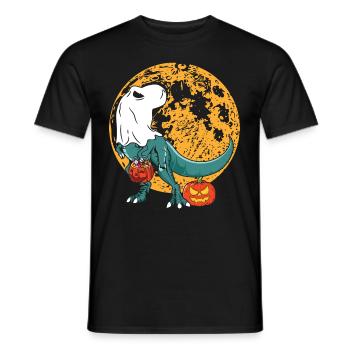 Halloween Dinosaur Pumpkin - Men's T-Shirt - black - Front - AI Model Male 178 light (178cm)