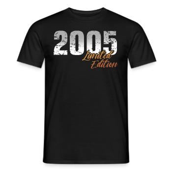 18e anniversaire 2005 Né 18 ans - T-shirt homme - noir - Devant - AI Model Male 178 light (178cm)