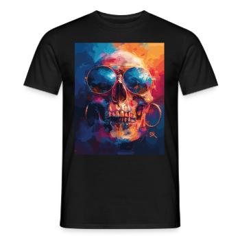 The Skull with Sunglasses - Skull, Totenkopf - Männer T-Shirt - Schwarz - Vorne - AI Model Male 178 light (178cm)