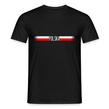 Poland flag / banner 006 AllroundDesigns - Men's T-Shirt - black - Front - AI Model Male 178 light (178cm)