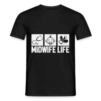 Hebamme Geburtshelfer - Männer T-Shirt - Schwarz - Vorne - AI Model Male 178 light (178cm)